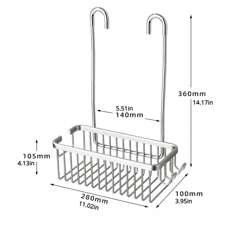 No Drill Shower Storage Rack