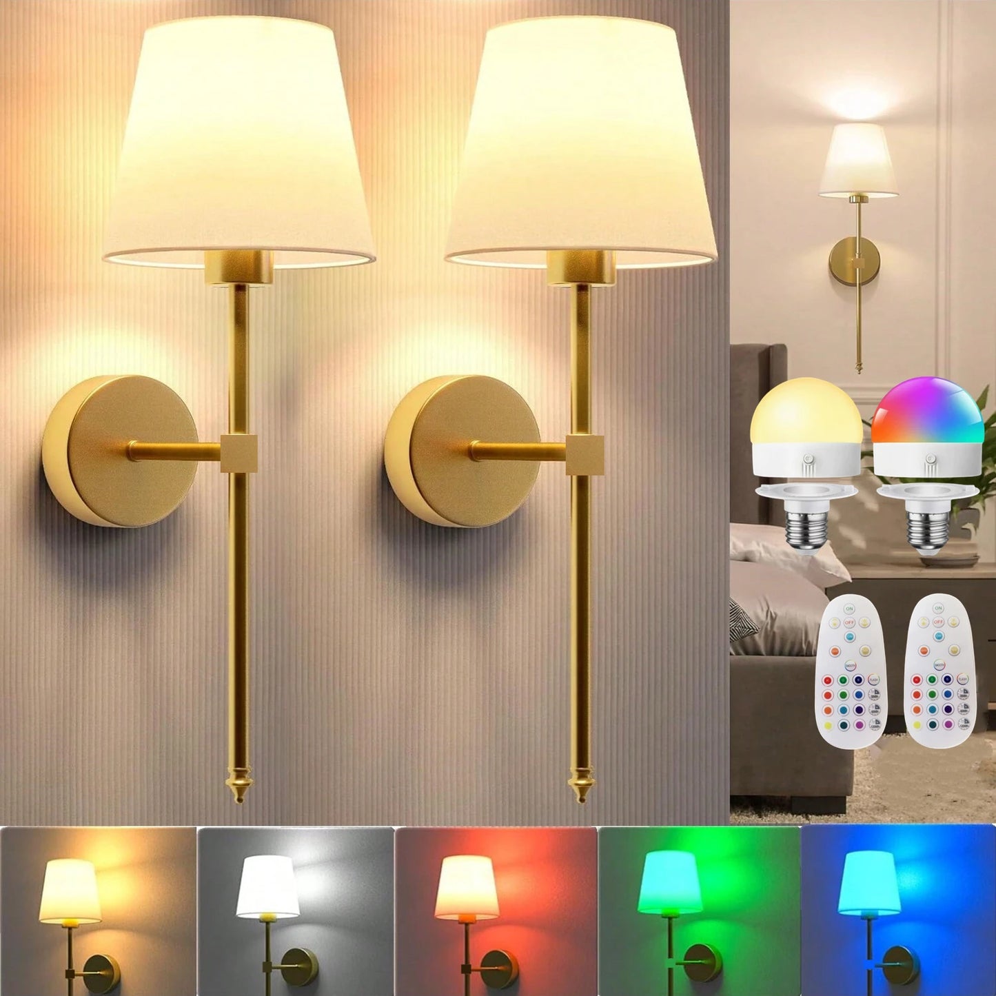 Wireless Rechargeable Wall Lamp