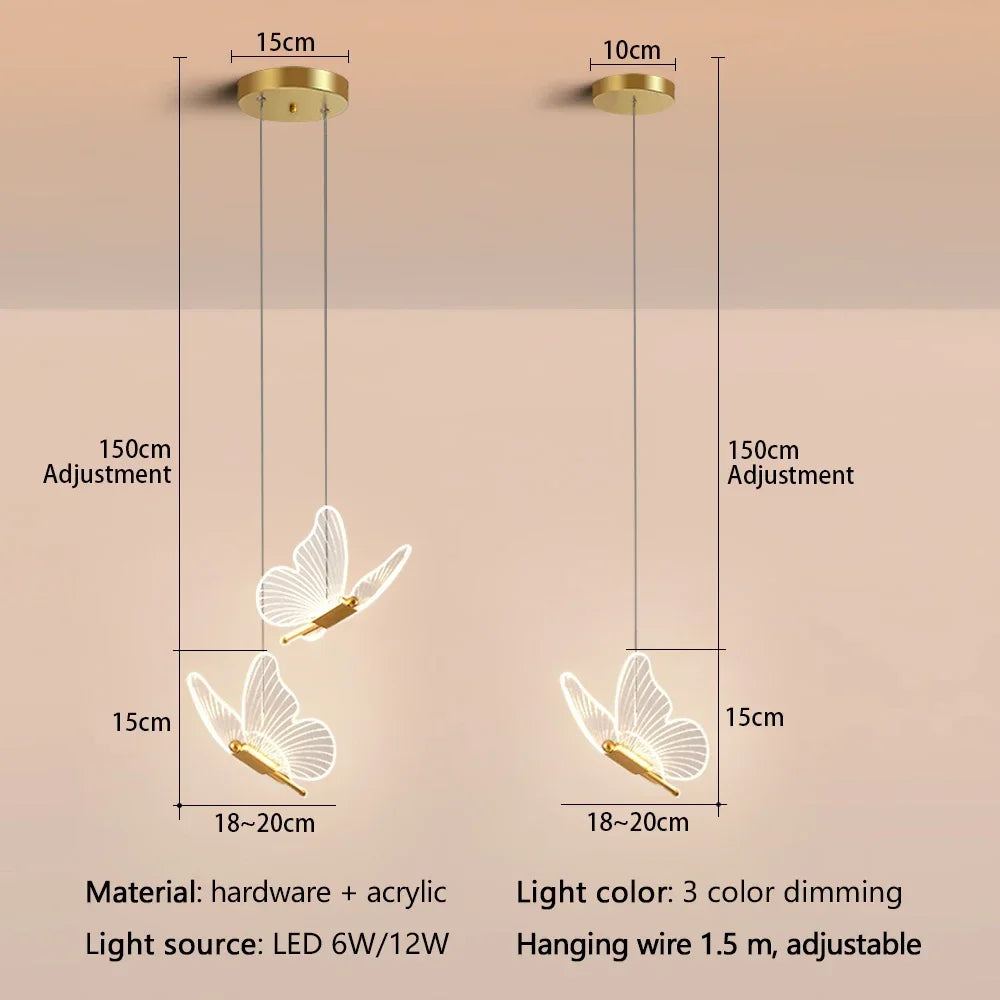 Modern Butterfly LED Pendant Light