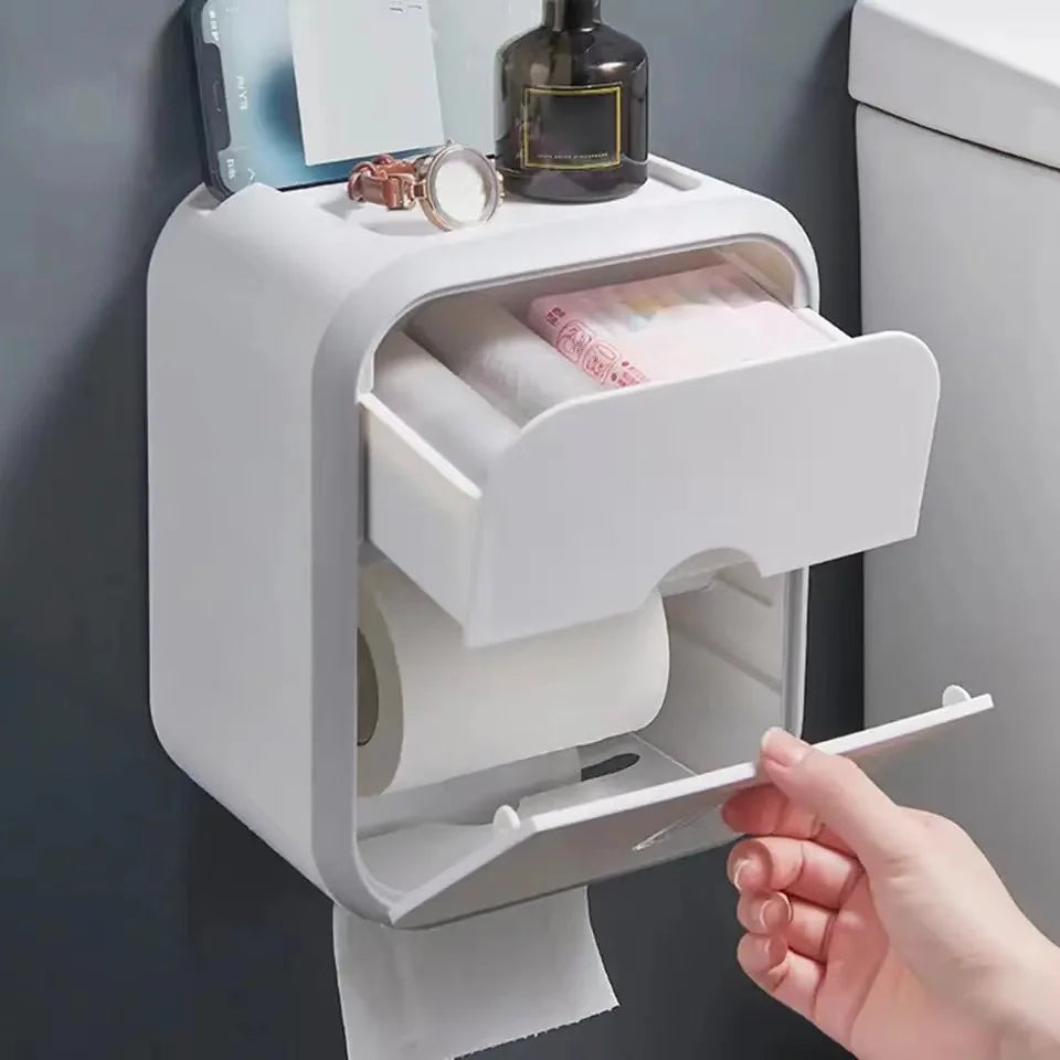 Waterproof Wall Mounted Toilet Paper Storage Box