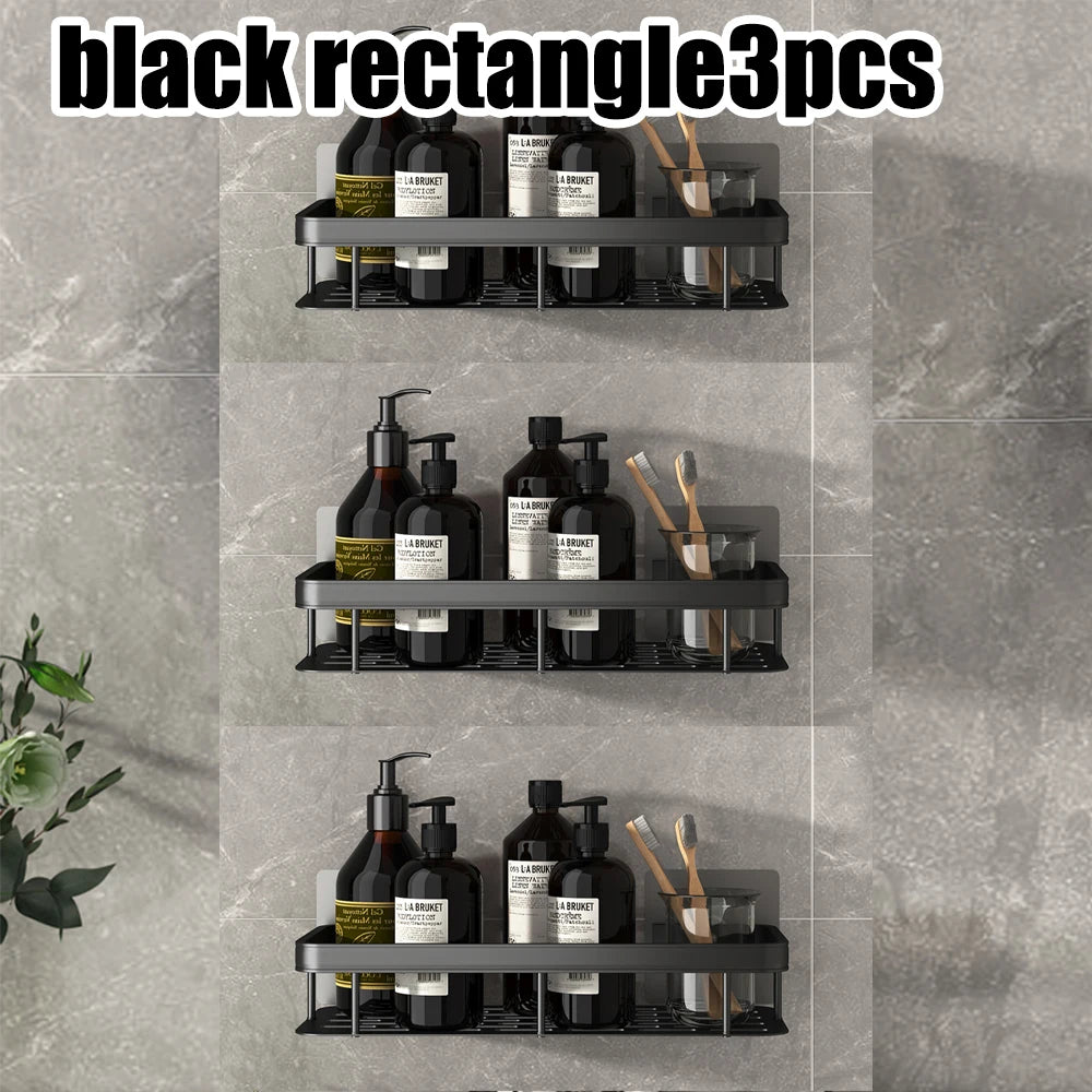 No Drill Bathroom Shelf Towel Rack