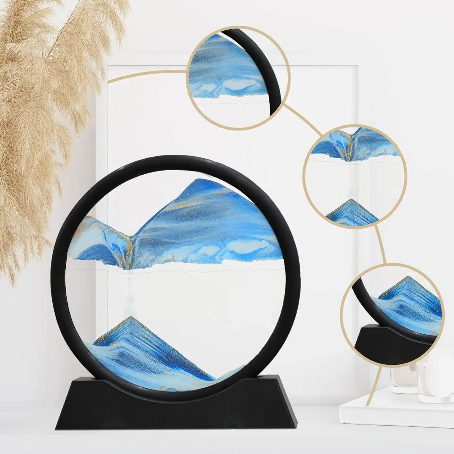 3D Moving Sand Art Round Glass Flowing Sand