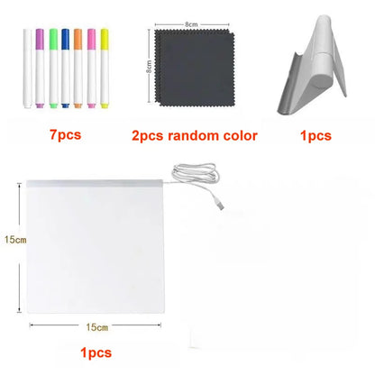 Light Up Acrylic Message Board Rewritable Drawing Lamp