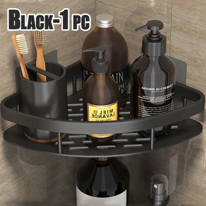 No Drill Bathroom Shelf Towel Rack