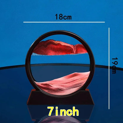3D Moving Sand Art Round Glass Flowing Sand
