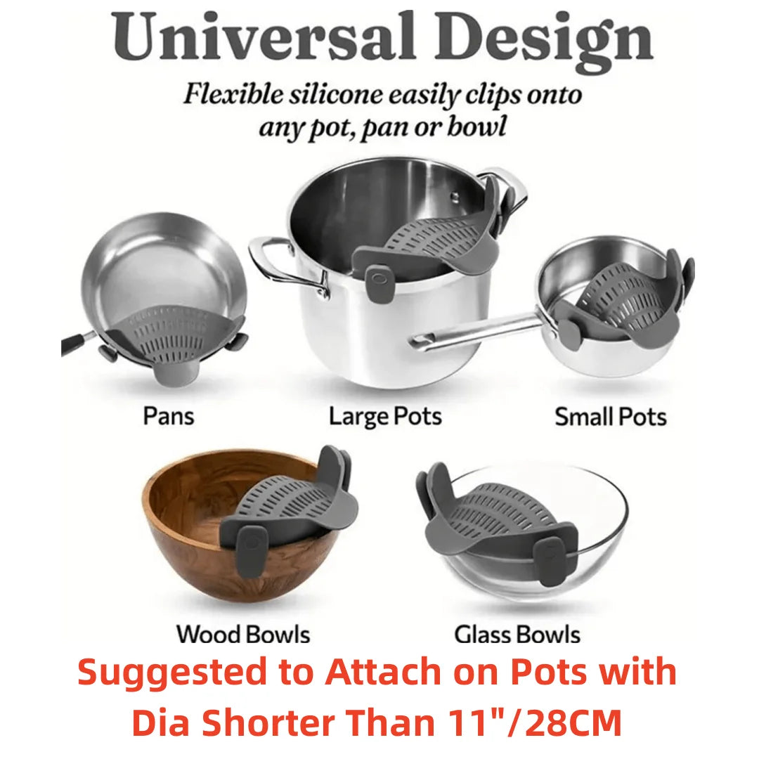 Adjustable Clip On Pot Strainer