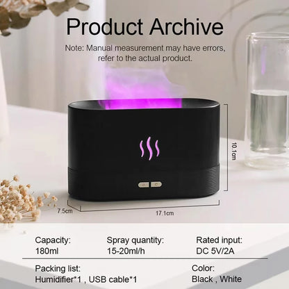Aroma Flame Diffuser Ultrasonic Cool Mist Humidifier