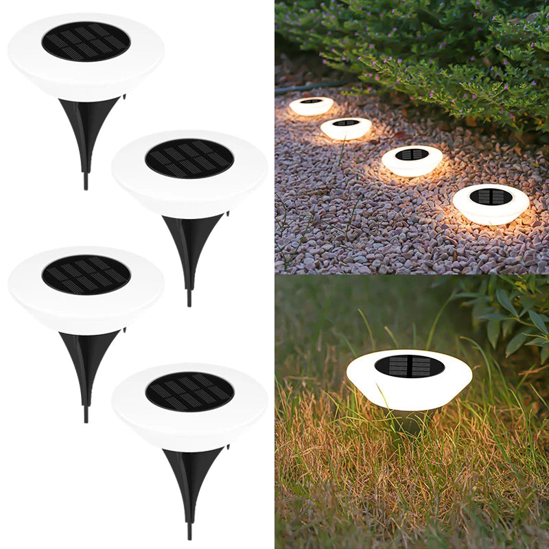 Solar Ground Lights 14 LED Waterproof Outdoor Lawn Pathway