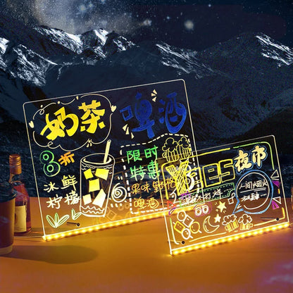 Light Up Acrylic Message Board Rewritable Drawing Lamp