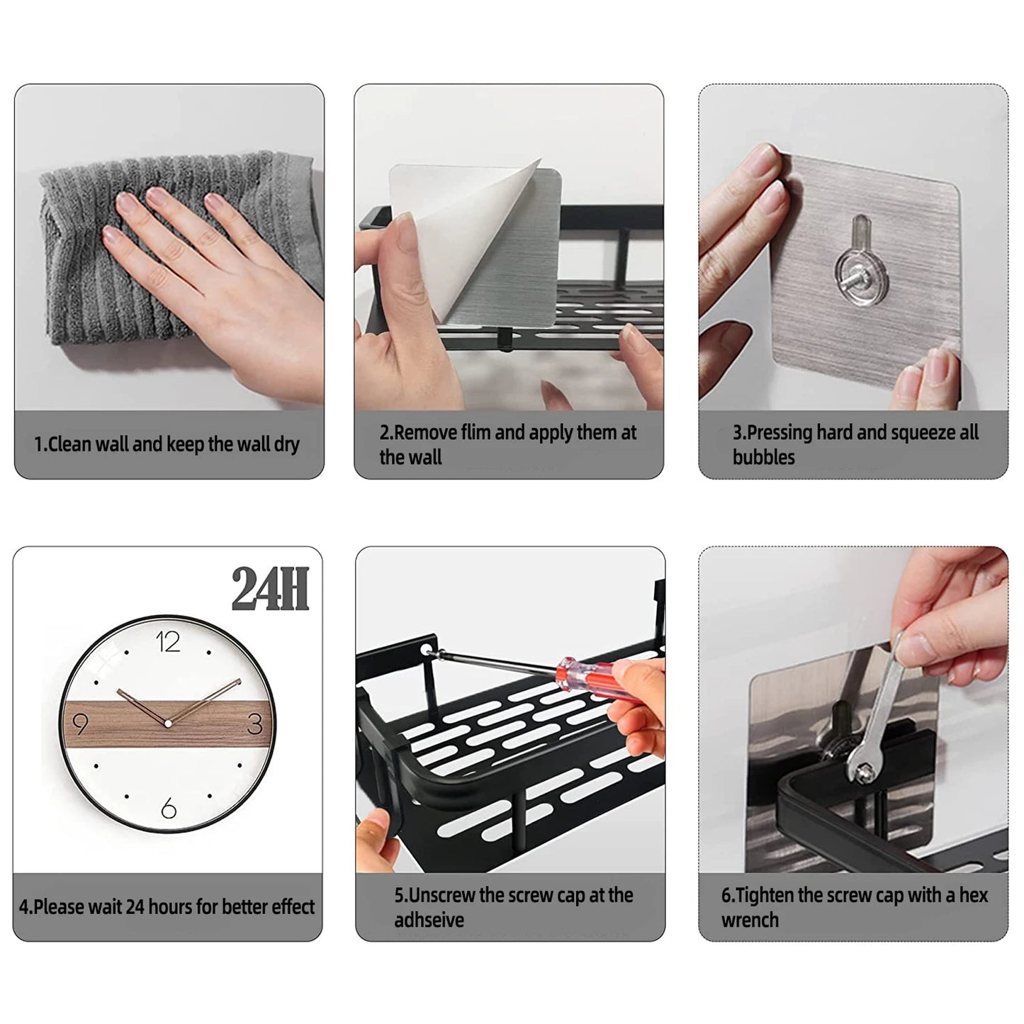 No Drill Bathroom Shelf Towel Rack