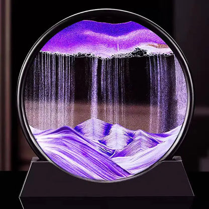 3D Moving Sand Art Round Glass Flowing Sand