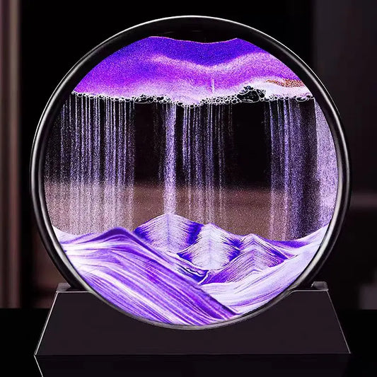3D Moving Sand Art Round Glass Flowing Sand
