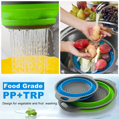 Silicone Collapsible Drain Basket Foldable Strainer