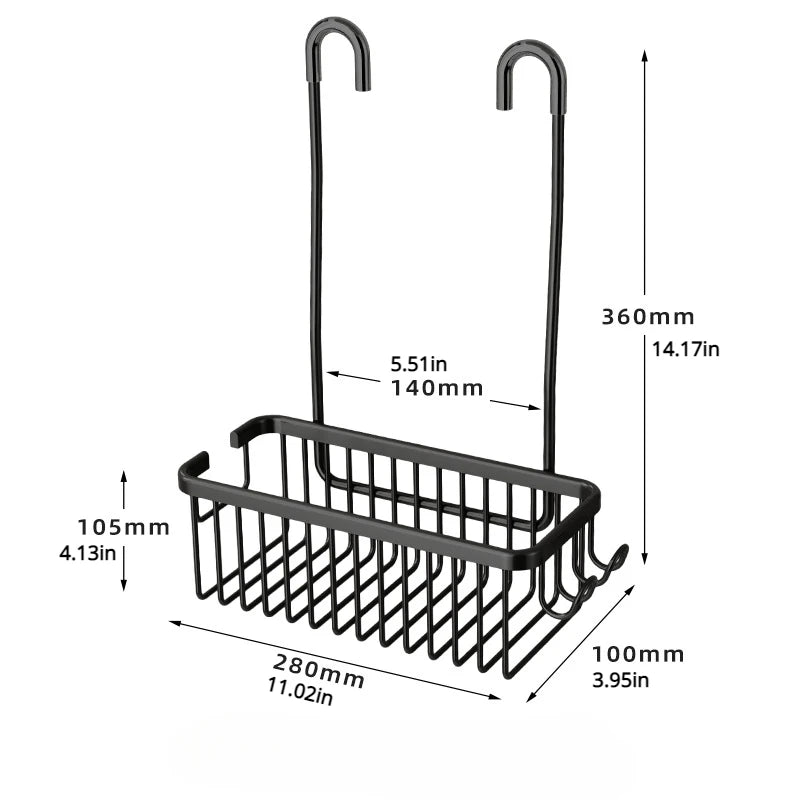 No Drill Shower Storage Rack