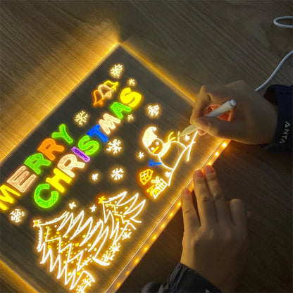 Light Up Acrylic Message Board Rewritable Drawing Lamp