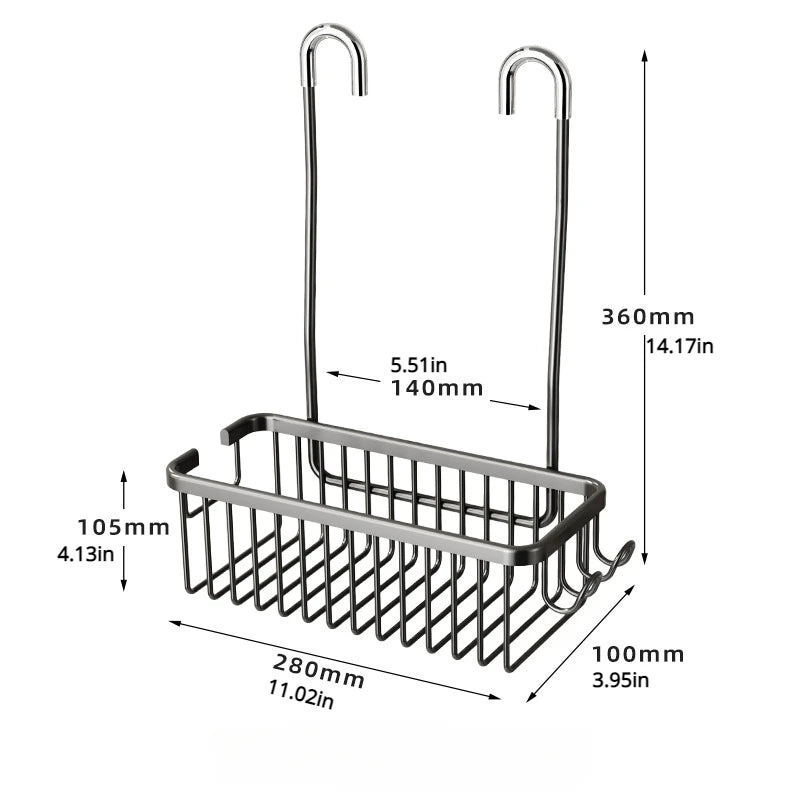 No Drill Shower Storage Rack
