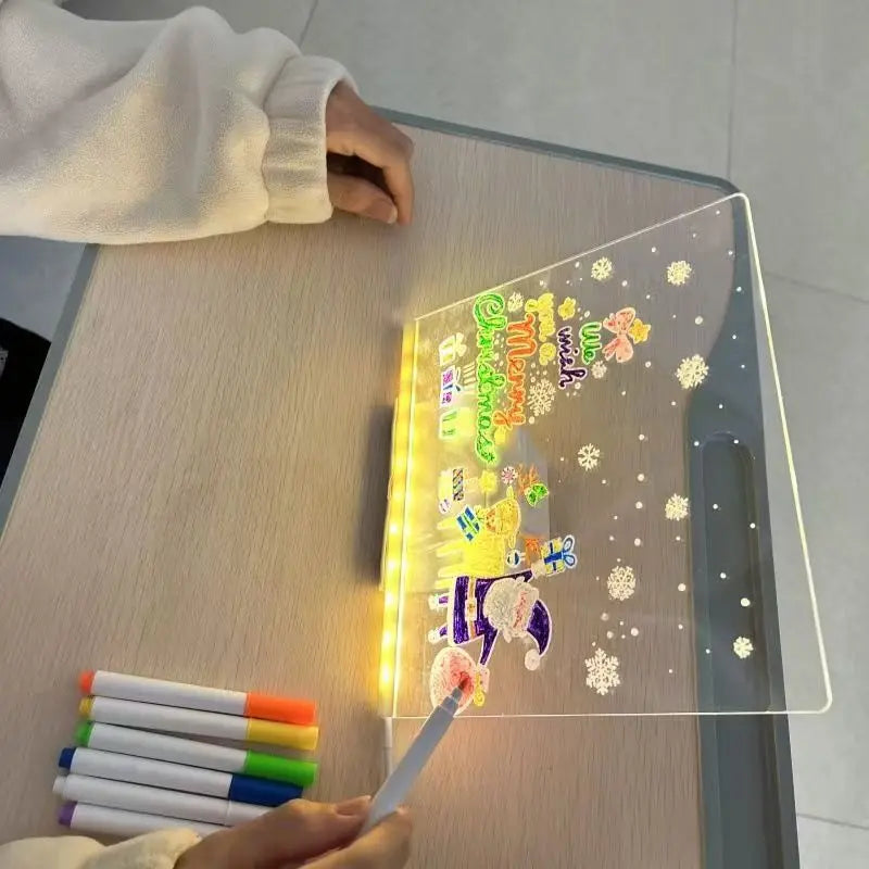 Light Up Acrylic Message Board Rewritable Drawing Lamp