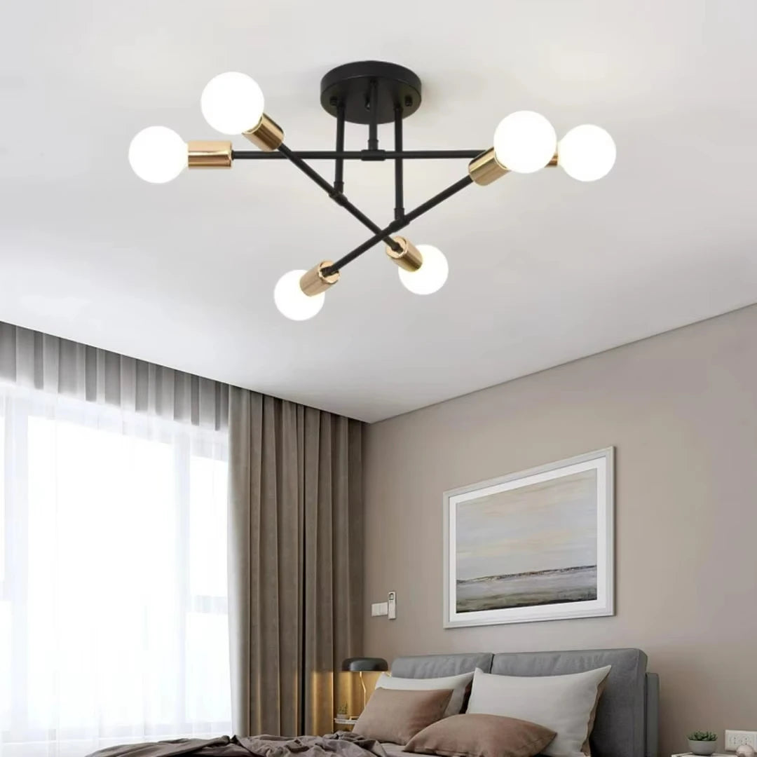 Nordic Minimalist LED Pendant Chandelier Black Gold Ceiling Light