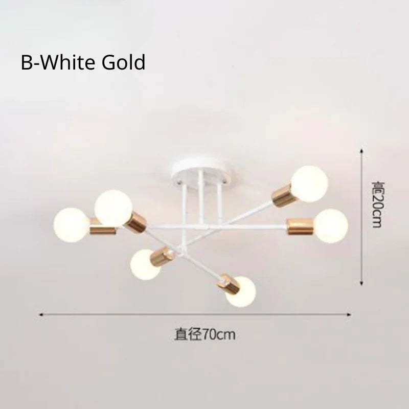 Nordic Minimalist LED Pendant Chandelier Black Gold Ceiling Light
