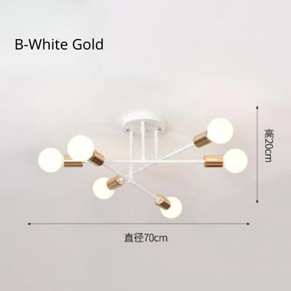 Nordic Minimalist LED Pendant Chandelier Black Gold Ceiling Light