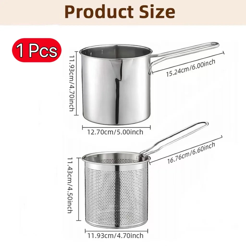 Stainless Steel Deep Fryer Pot with Basket