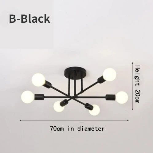 Nordic Minimalist LED Pendant Chandelier Black Gold Ceiling Light