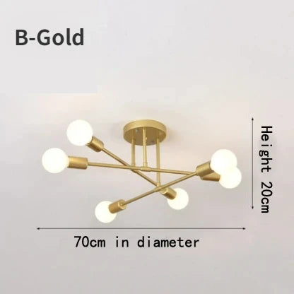 Nordic Minimalist LED Pendant Chandelier Black Gold Ceiling Light