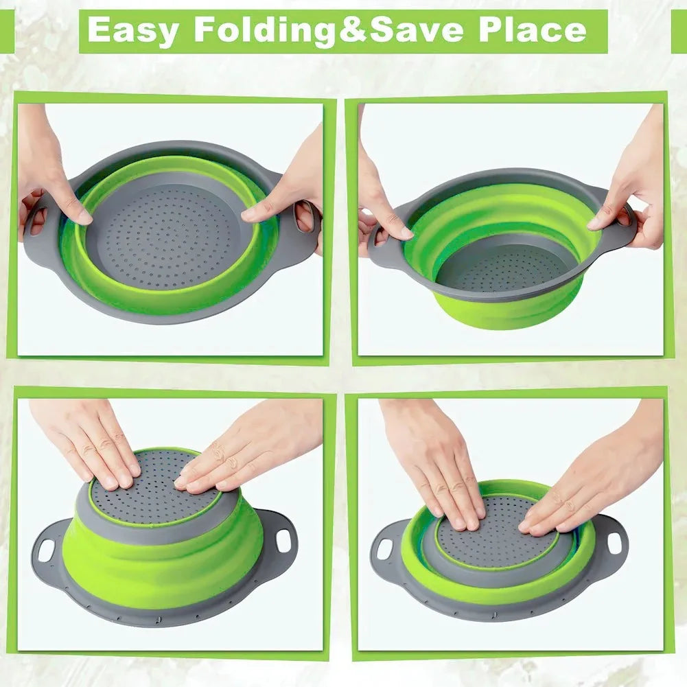Silicone Collapsible Drain Basket Foldable Strainer