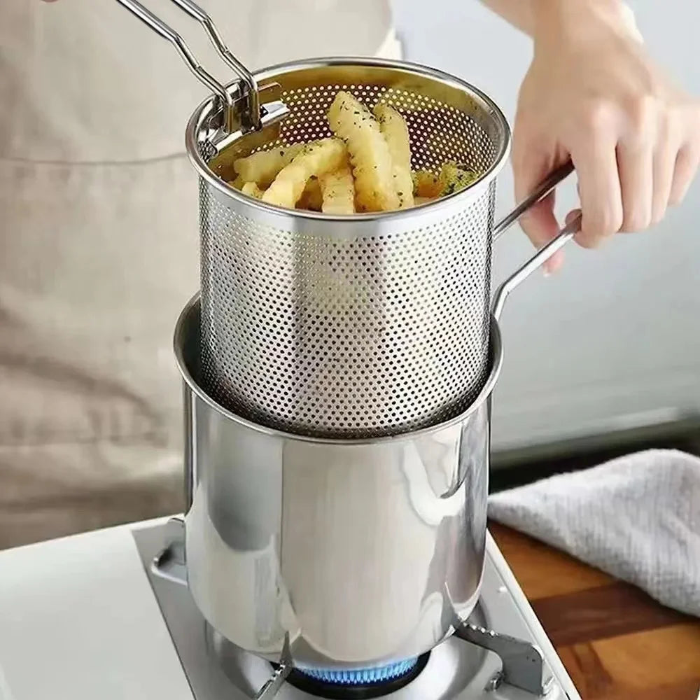 Stainless Steel Deep Fryer Pot with Basket
