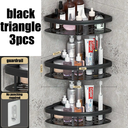 No Drill Bathroom Shelf Towel Rack
