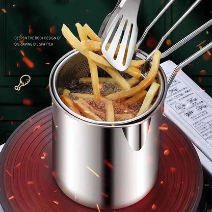 Stainless Steel Deep Fryer Pot with Basket