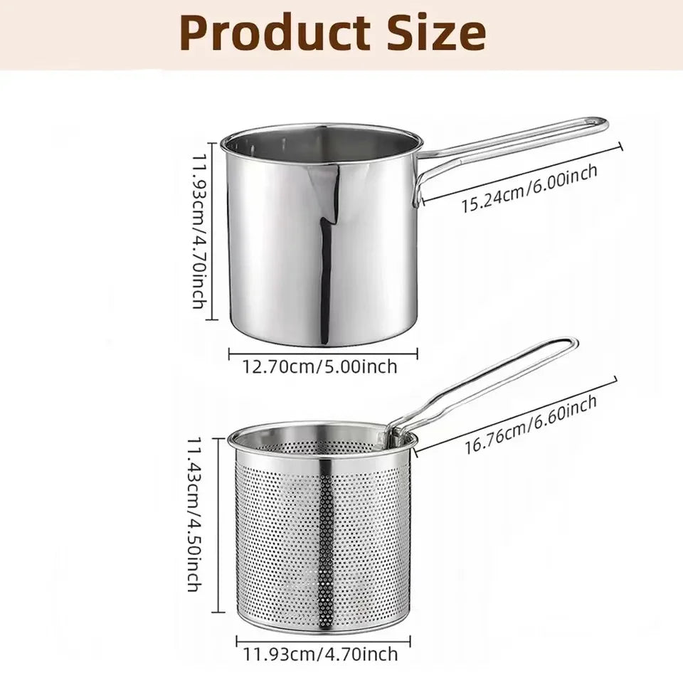 Stainless Steel Deep Fryer Pot with Basket